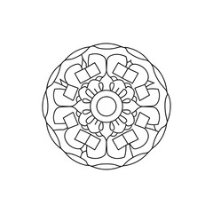minimalist mandala with a central circular motif, 