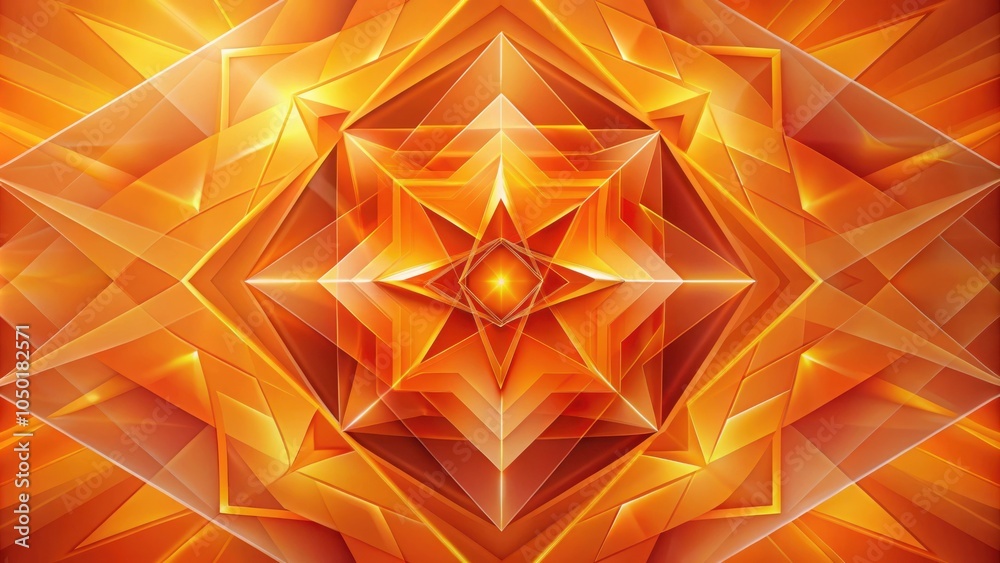 Poster abstract golden geometric starburst pattern with a glowing center