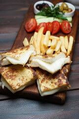 cheese toast and potato chips plate