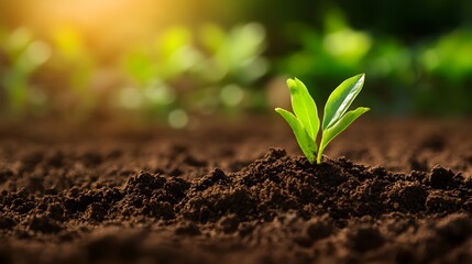 Fototapeta premium Close-up of soil texture, deep focus on fertile earth, rich organic particles, top view for nature and agricultural backgrounds