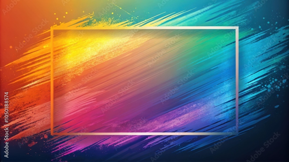 Aufkleber Abstract Colorful Background with a White Frame for Text or Design