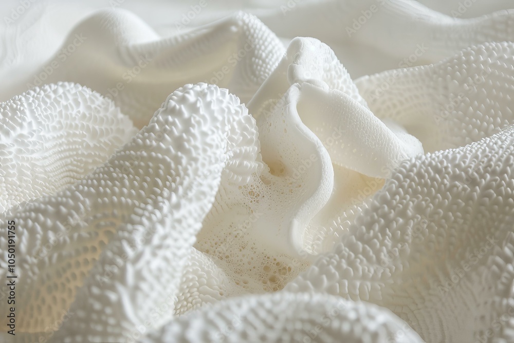 Poster abstract foam structure creating intricate shapes in white color