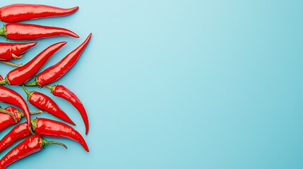 Red chilli peppers isolated on a simple plain background
