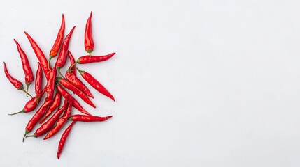 Red chilli peppers isolated on a simple plain background

