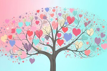 Obraz premium tree with hearts