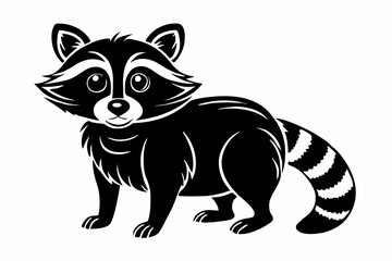 Curious Raccoon Silhouette Design