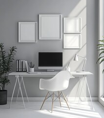Fototapeta premium Minimalist Home Office.
