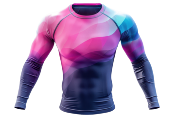 Athletic Rash Guard for Surfing Isolated on Transparent or White Background