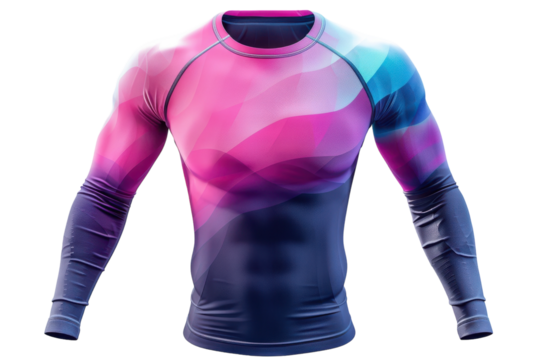 Athletic Rash Guard for Surfing Isolated on Transparent or White Background