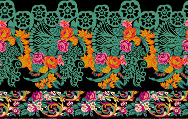 seamless beautiful wallpaper cards all over design floral leaf vintage ornament Victorian ethnic geometric print paisley 
