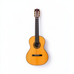 Fototapeta premium A beautifully crafted acoustic guitar, showcasing its warm wooden tones and intricate craftsmanship.