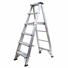 A sturdy aluminum stepladder stands ready for use.