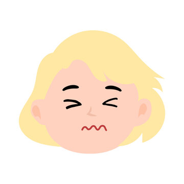 variant expression face girls element srock design. kawaii emoticon