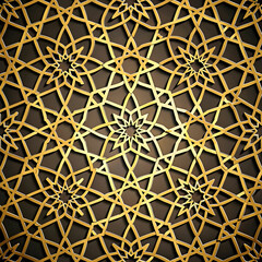 islamic pattern black gold background