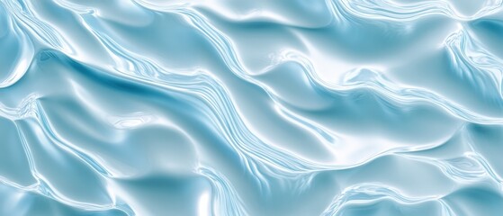 Obraz premium A dynamic wave pattern in soft blue tones, capturing fluidity and motion, suitable for background or design elements.