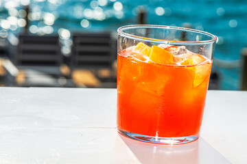 Close-Up of Margarita Cocktails with a Sea View