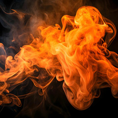 Fototapeta premium orange smoke with a dark background
