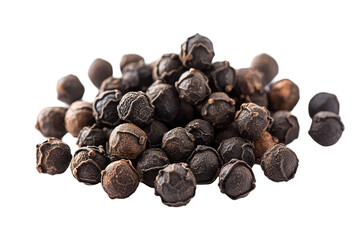 Obraz premium A bunch of black pepper seeds are spread out. on transparent background.