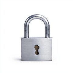 Naklejka premium A shiny silver padlock with a keyhole, symbolizing security and protection.