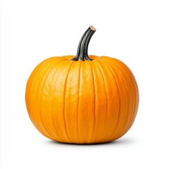 Obraz premium A vibrant orange pumpkin with a smooth texture and a curved stem, perfect for fall decorations.