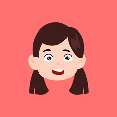 face expression kids element design character. cute kid face expression emoji emoticon. different postures with various emotions.
