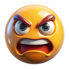 Naklejka premium Realistic 3D emoji with angry face