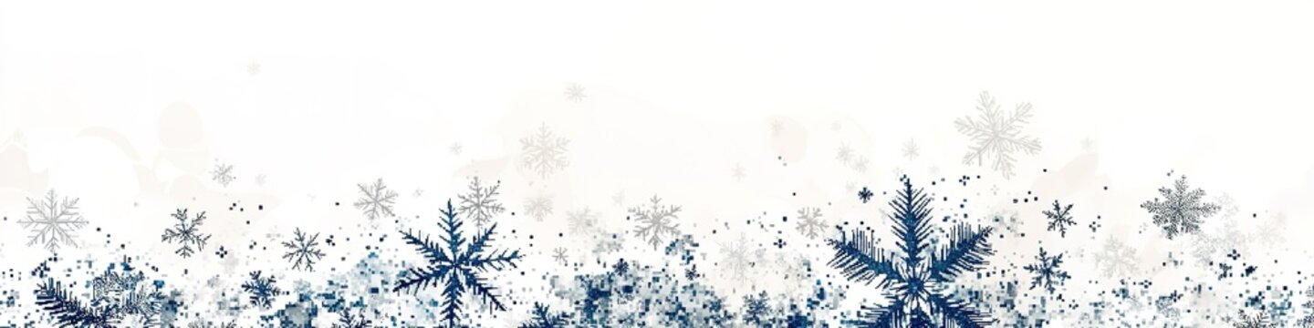 Snowflake border with subtle blue gradient, winter theme