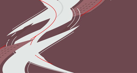 Blend of deep red and white geometric shapes and lines, creating a striking visual composition