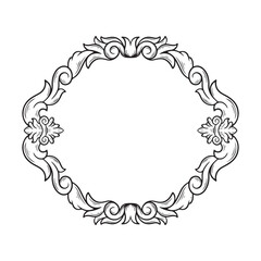 tattoo and t-shirt design black and white hand drawn frame engraving ornament	