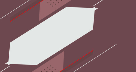 Blend of deep red and white geometric shapes and lines, creating a striking visual composition