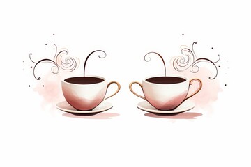 Obraz premium A cozy moment with two steaming cups of coffee perfect for sharing or enjoying alone