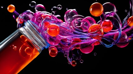 Colorful nanobots transforming substances at the molecular level in stunning visualization