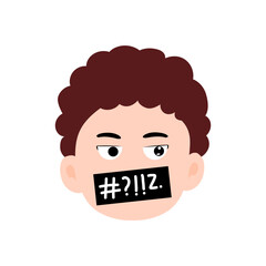 face expression kids element design character. cute kid face expression emoji emoticon. different postures with various emotions.