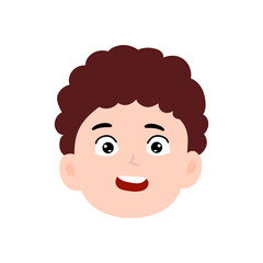 face expression kids element design character. cute kid face expression emoji emoticon. different postures with various emotions.