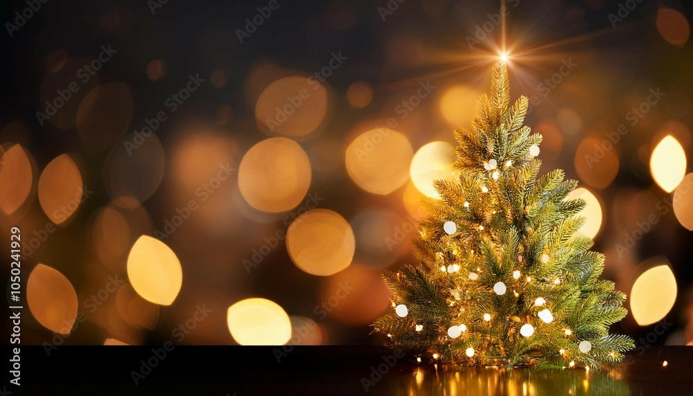 Canvas Prints christmas tree banner bokeh lights background