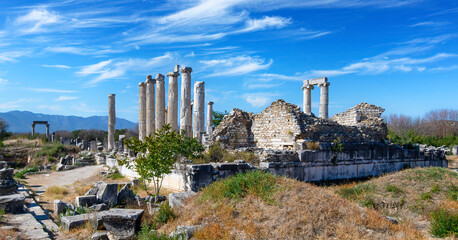 The ruins of Aphrodisias Ancient city (Afrodisias) in Turkey. The city was named after Aphrodite,...