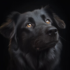 black dog portrait
