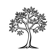 Obraz premium Curved Leafy Tree