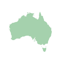 Obraz premium Map of Australian, sign silhouette. World Map Globe. Vector Illustration isolated on white background. African continent