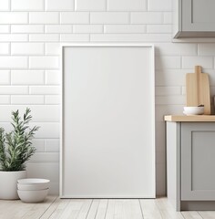 Fototapeta premium Blank Frame Kitchen Mockup.