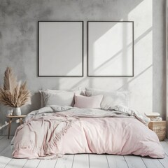 Bedroom Mockup with Frames.