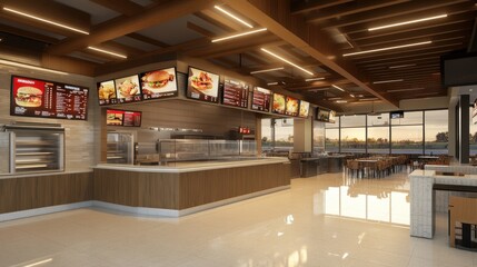 Obraz premium Modern Fast Food Restaurant.