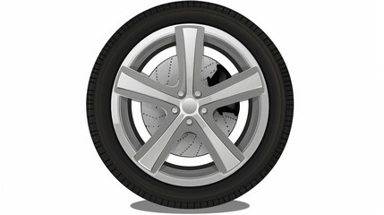 Obraz premium tire, car wheel isolated on white