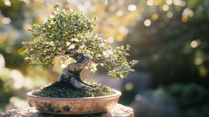 “Ceramic Serenity: A Bonsai’s Reflection”