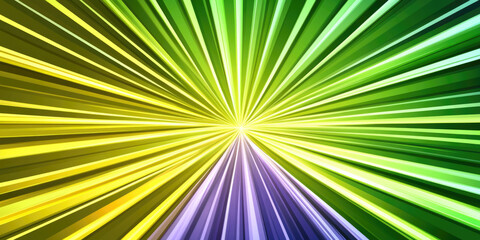 Obraz premium Vivid radial burst in energetic green, yellow, and purple tones