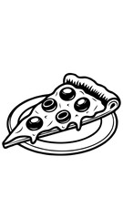 Naklejka premium Pizza Slice Food on a plate Vector illustration Generative aI