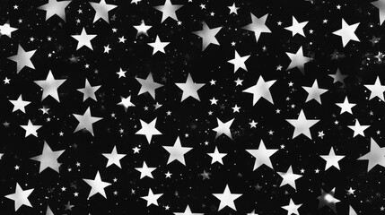 Fototapeta premium A seamless starry sky pattern featuring twinkling stars scattered across a deep background, perfect for a variety of applications including backgrounds, wallpapers, textile designs, and kids' blankets