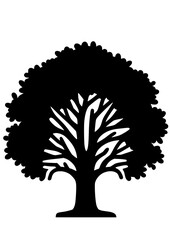 Naklejka premium Tree Svg, Tree Icon, Plant SVG, Leaves SVG, Family Tree SVG, Tree Clipart, Tree Cricut, Tree Cut file, Tree of Life SVG, Tree with branches, Forest SVG, Wood SVG, Tree PNG, JPG