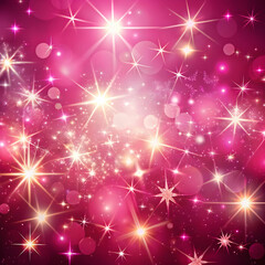 shiny pink background with stars and blurry lights