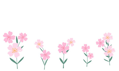 Sakura cherry blossom branches icon signs isolated on white background vector.